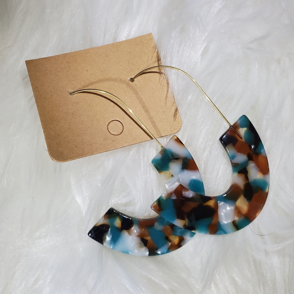 Multi-colored Half Hoop Acrylic Earrings